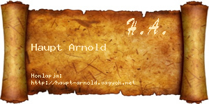 Haupt Arnold névjegykártya