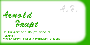 arnold haupt business card